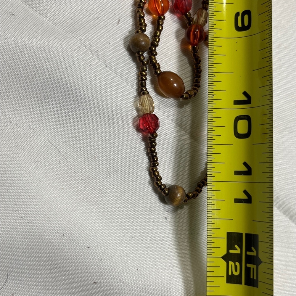 Multi Strand Fall Toned Beaded Necklace - Picture 9 of 9